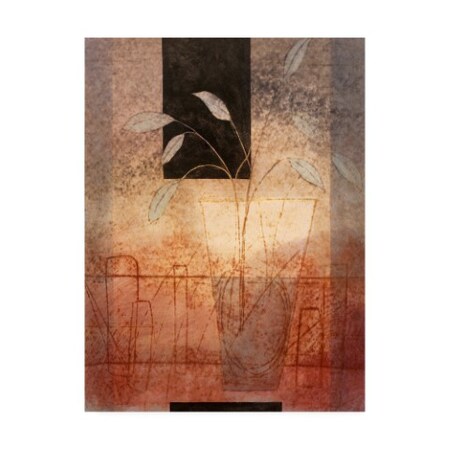 Pablo Esteban 'White Leaves In Vase ' Canvas Art,18x24